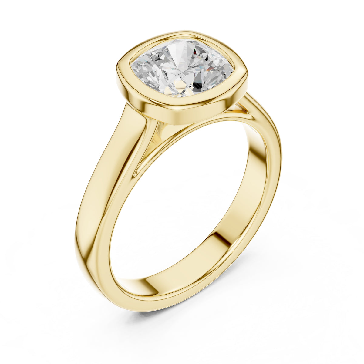 2.00 ct Seamless Encase Ring 2ct Yellow Gold Cushion