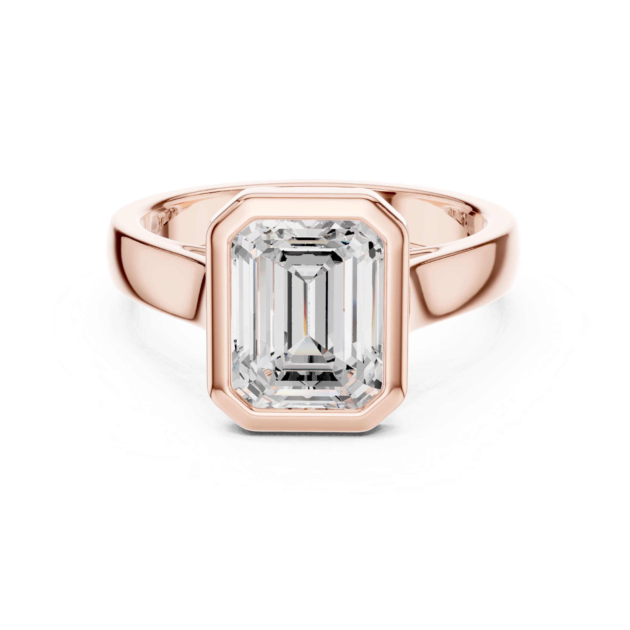 2.00 ct Seamless Encase Ring 2ct Rose Gold Emerald