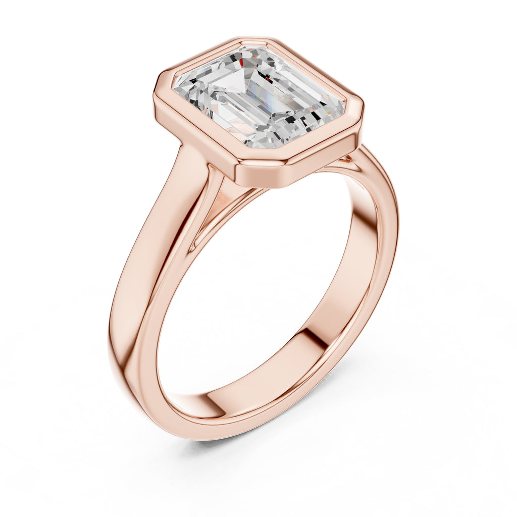 2.00 ct Seamless Encase Ring 2ct Rose Gold Emerald