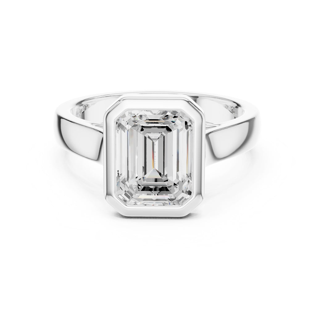2.00 ct Seamless Encase Ring 2ct White Gold Emerald
