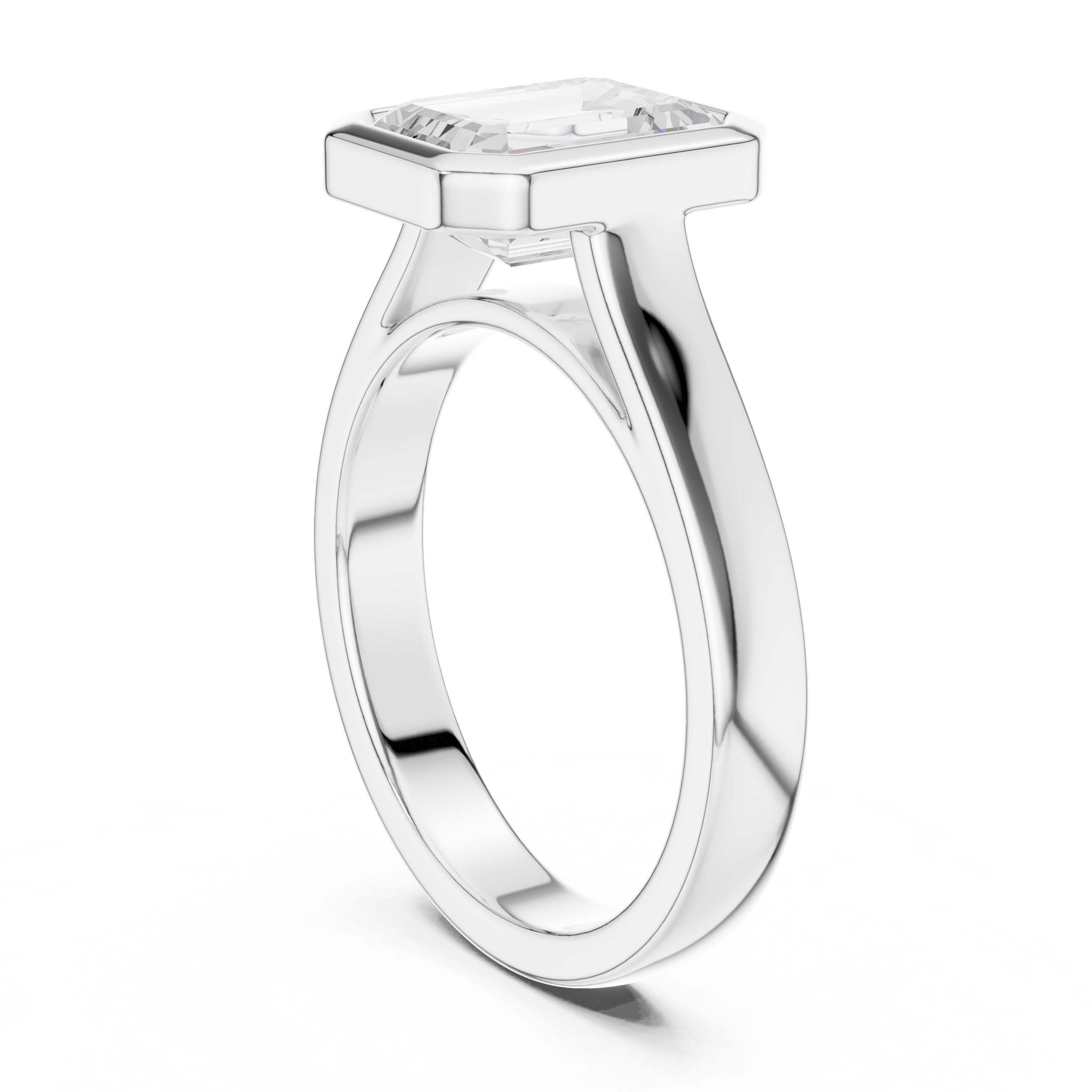 2.00 ct Seamless Encase Ring 2ct White Gold Emerald