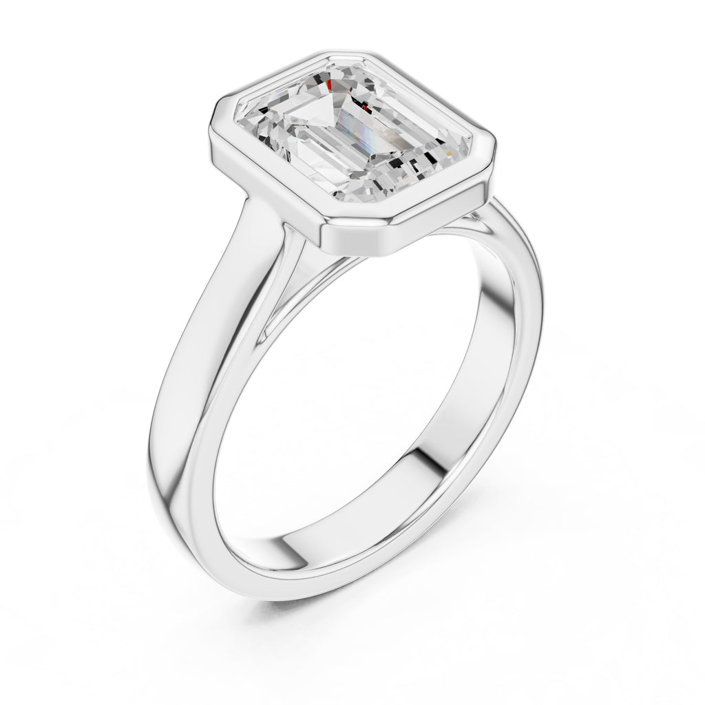 2.00 ct Seamless Encase Ring 2ct White Gold Emerald