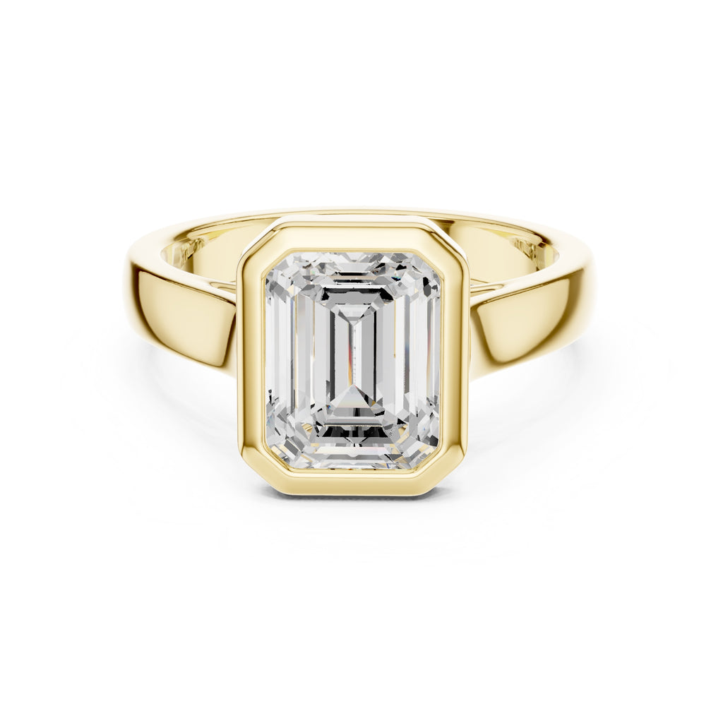 2.00 ct Seamless Encase Ring 2ct Yellow Gold Emerald