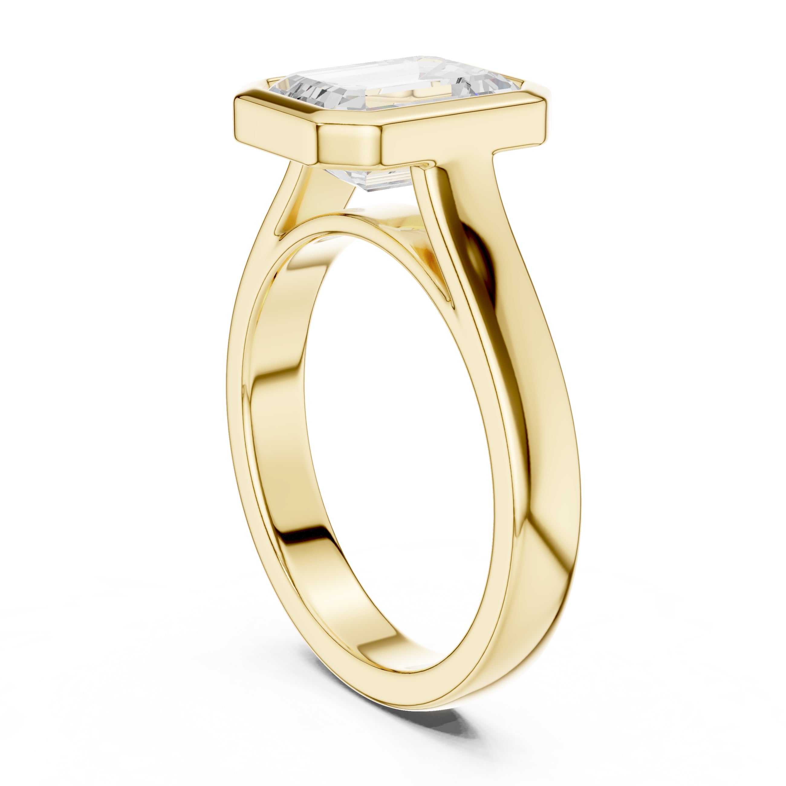2.00 ct Seamless Encase Ring 2ct Yellow Gold Emerald