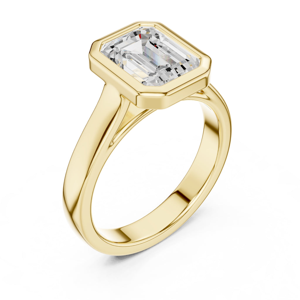 2.00 ct Seamless Encase Ring 2ct Yellow Gold Emerald