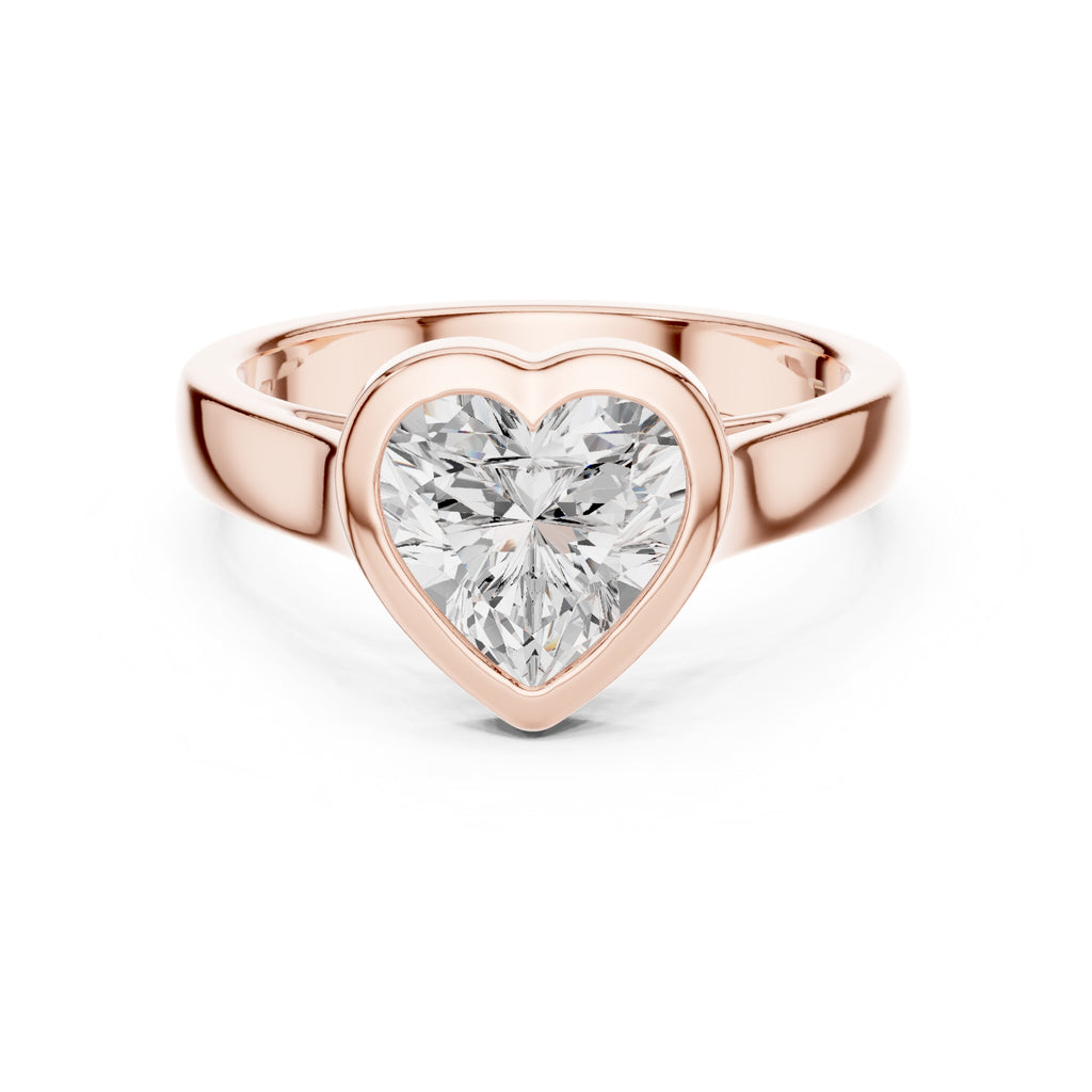 2.00 ct Seamless Encase Ring 2ct Rose Gold Heart