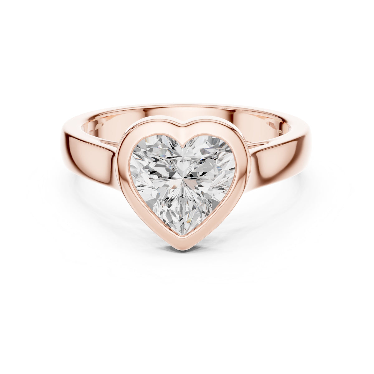 2.00 ct Seamless Encase Ring 2ct Rose Gold Heart