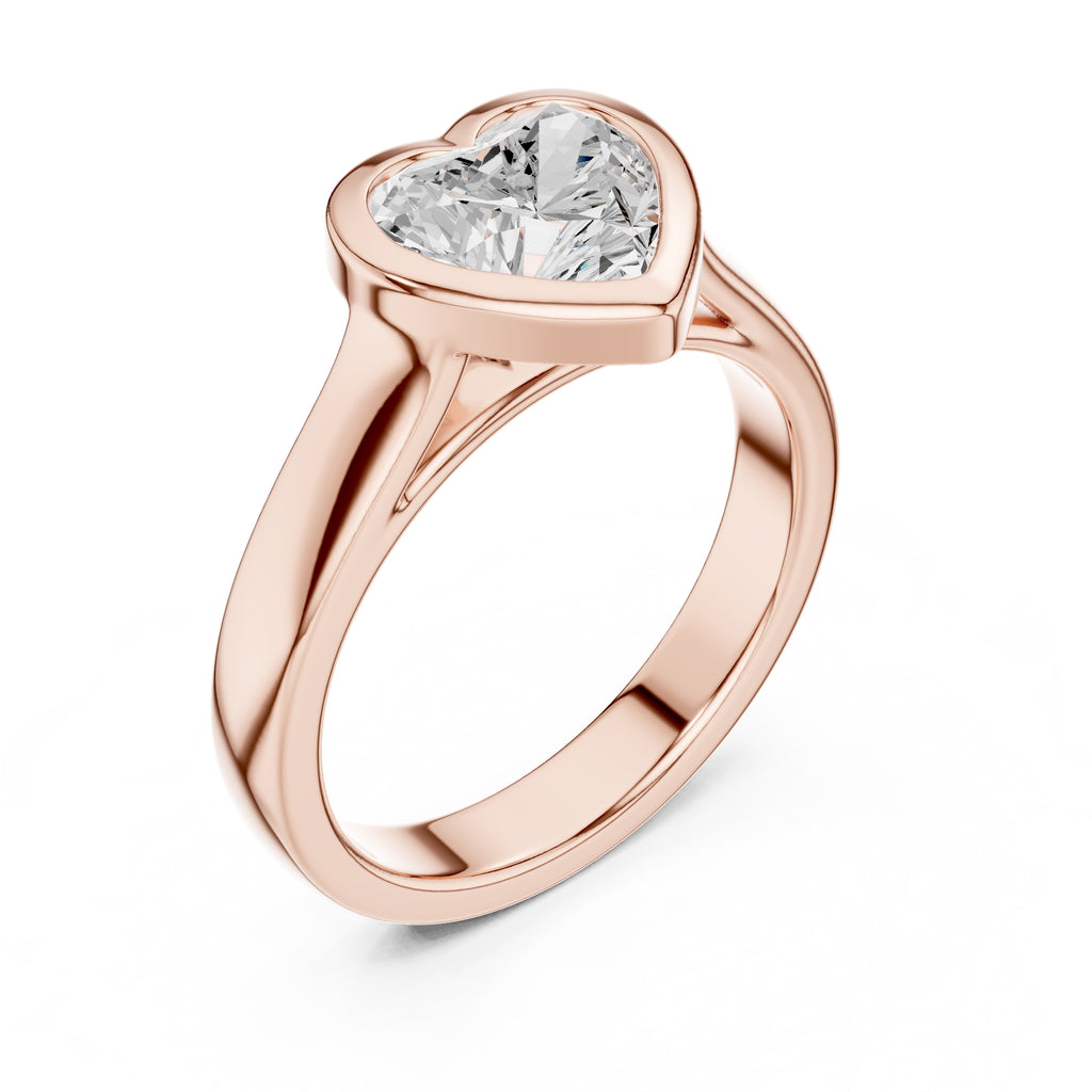 2.00 ct Seamless Encase Ring 2ct Rose Gold Heart