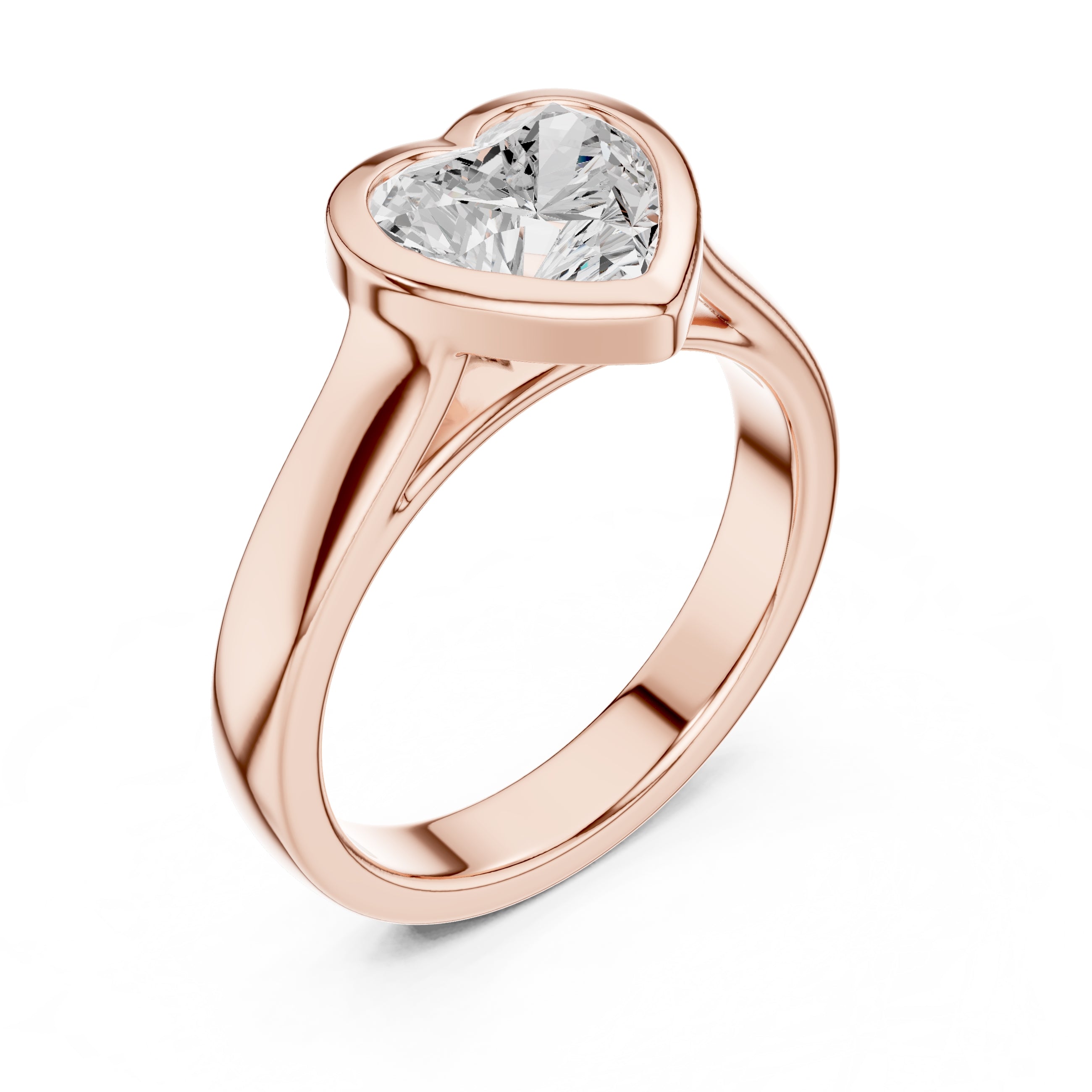 2.00 ct Seamless Encase Ring 2ct Rose Gold Heart