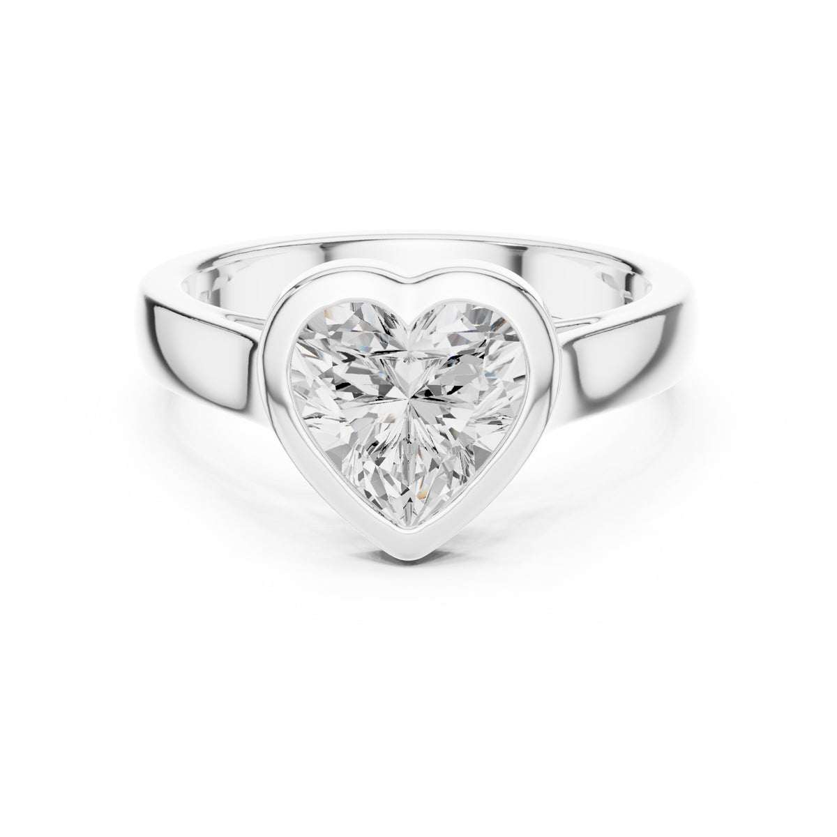 2.00 ct Seamless Encase Ring 2ct White Gold Heart