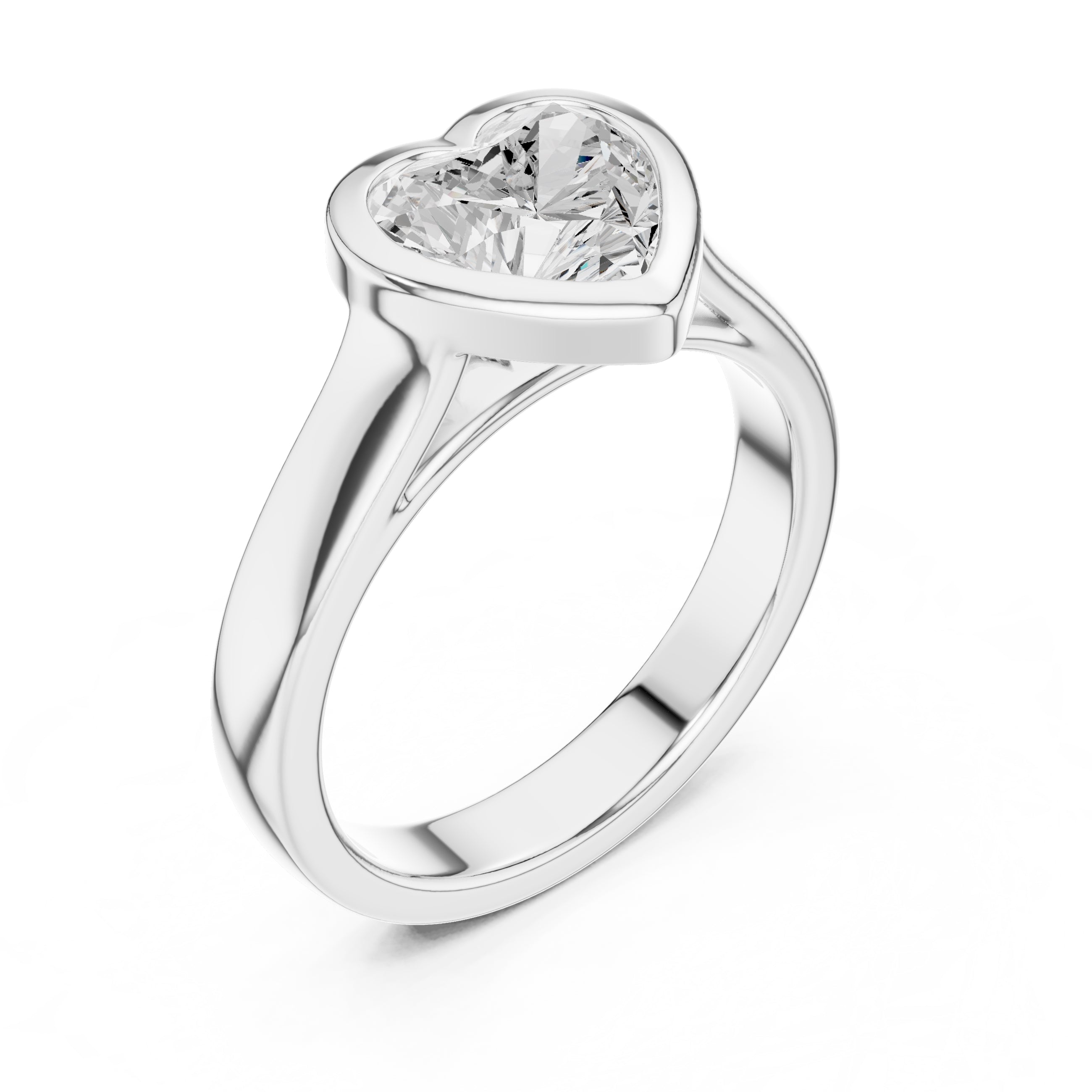 2.00 ct Seamless Encase Ring 2ct White Gold Heart