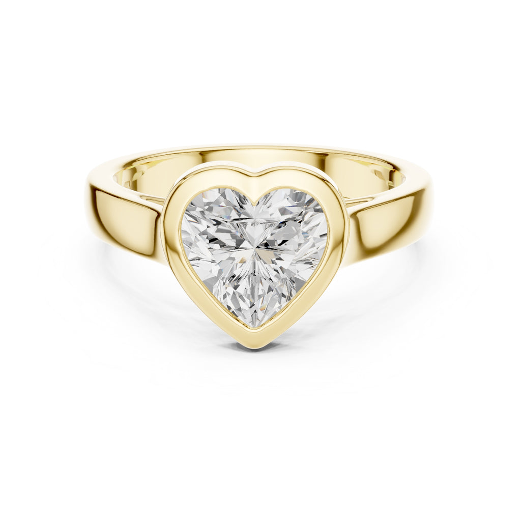 2.00 ct Seamless Encase Ring 2ct Yellow Gold Heart
