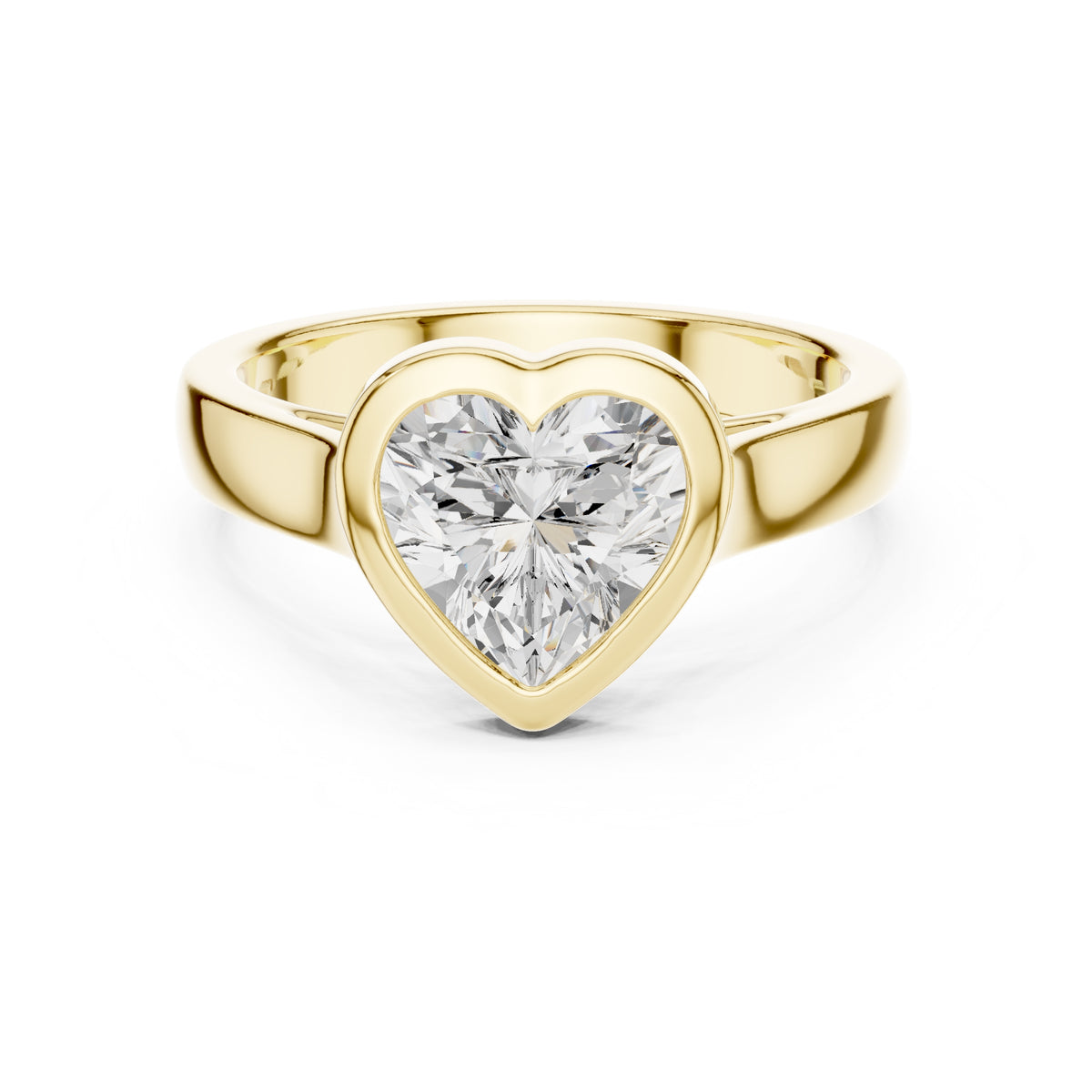2.00 ct Seamless Encase Ring 2ct Yellow Gold Heart