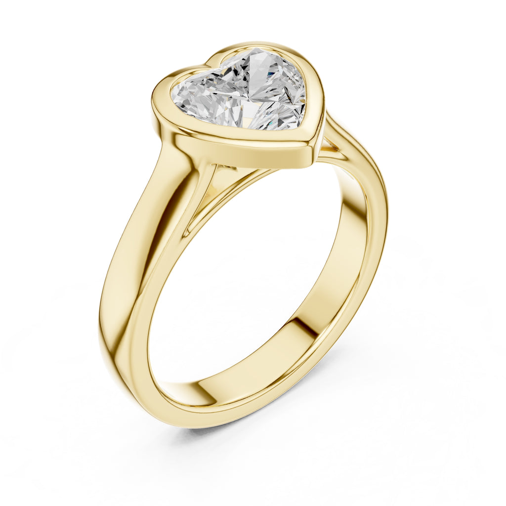 2.00 ct Seamless Encase Ring 2ct Yellow Gold Heart