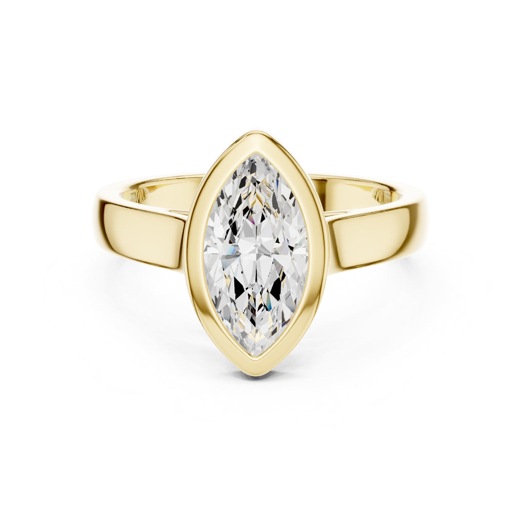 2.00 ct Seamless Encase Ring 2ct Yellow Gold Marquise