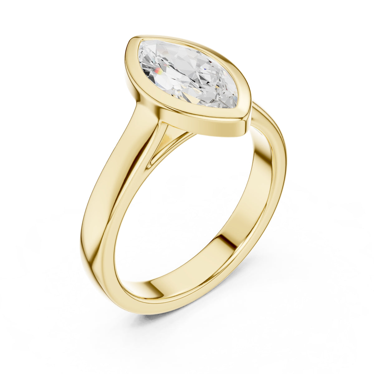 2.00 ct Seamless Encase Ring 2ct Yellow Gold Marquise
