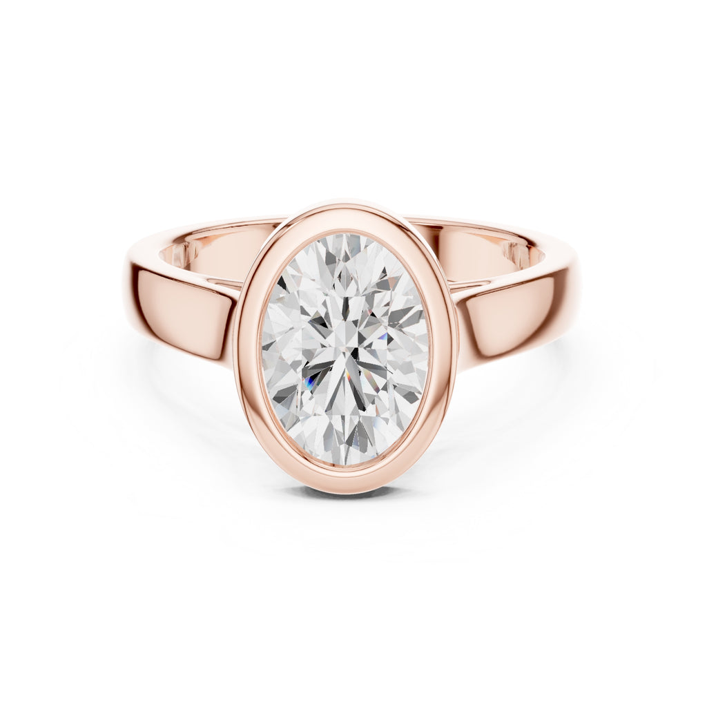 2.00 ct Seamless Encase Ring 2ct Rose Gold Oval