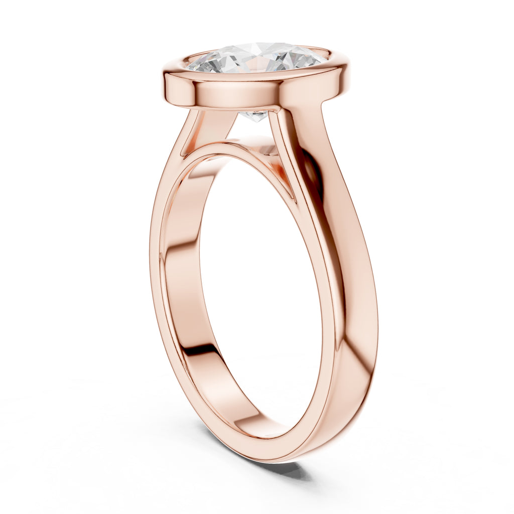 2.00 ct Seamless Encase Ring 2ct Rose Gold Oval