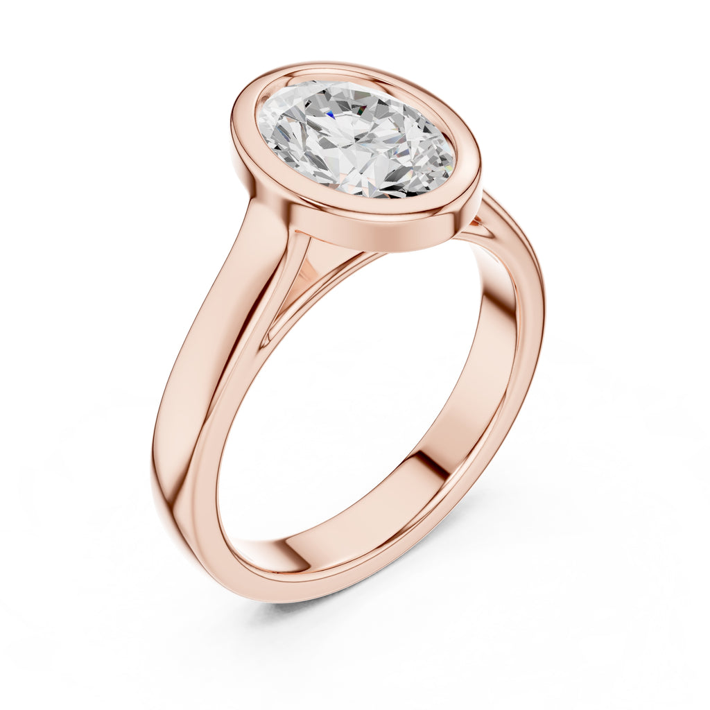 2.00 ct Seamless Encase Ring 2ct Rose Gold Oval
