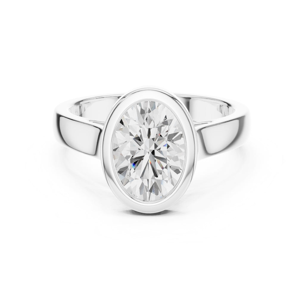 2.00 ct Seamless Encase Ring 2ct White Gold Oval