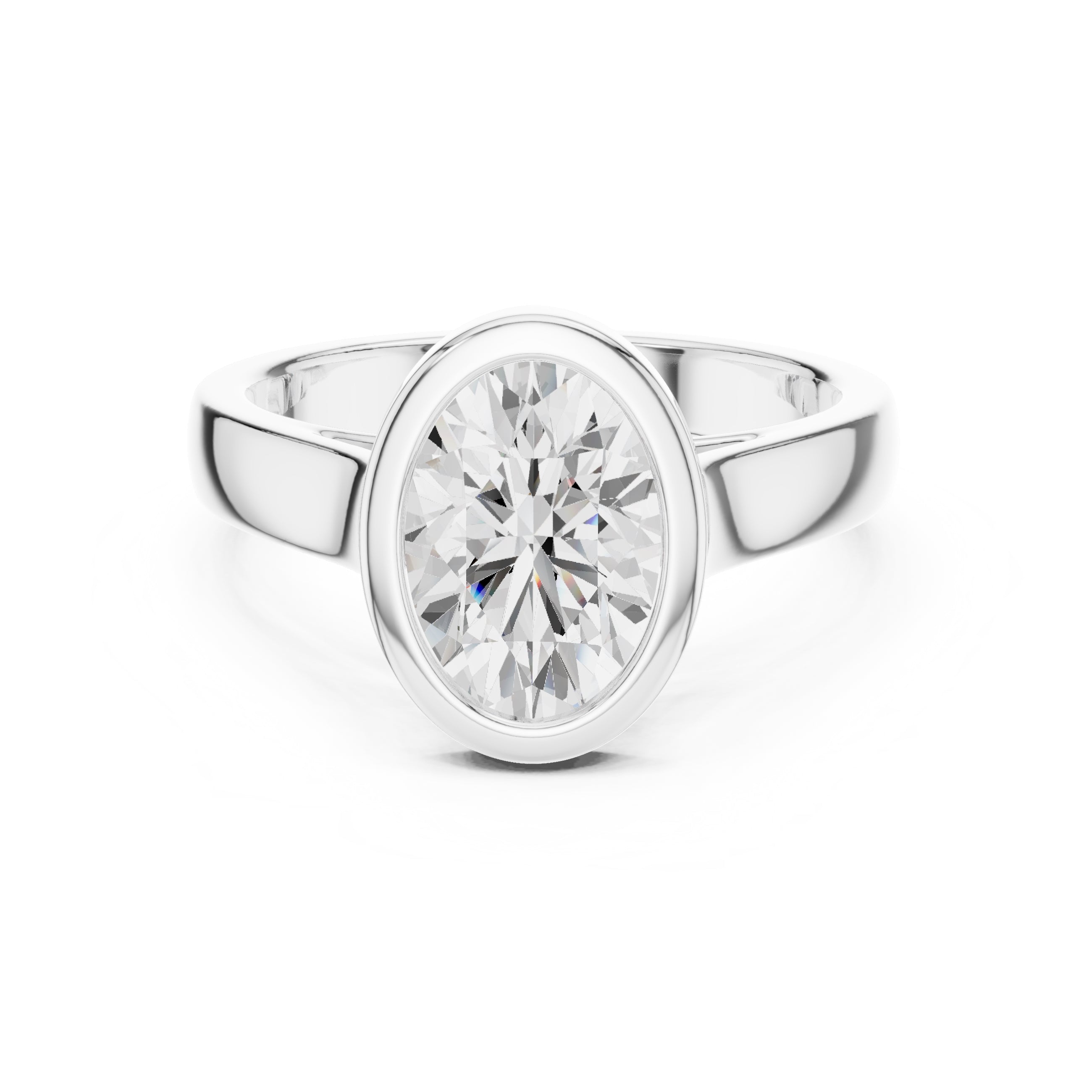 2.00 ct Seamless Encase Ring 2ct White Gold Oval