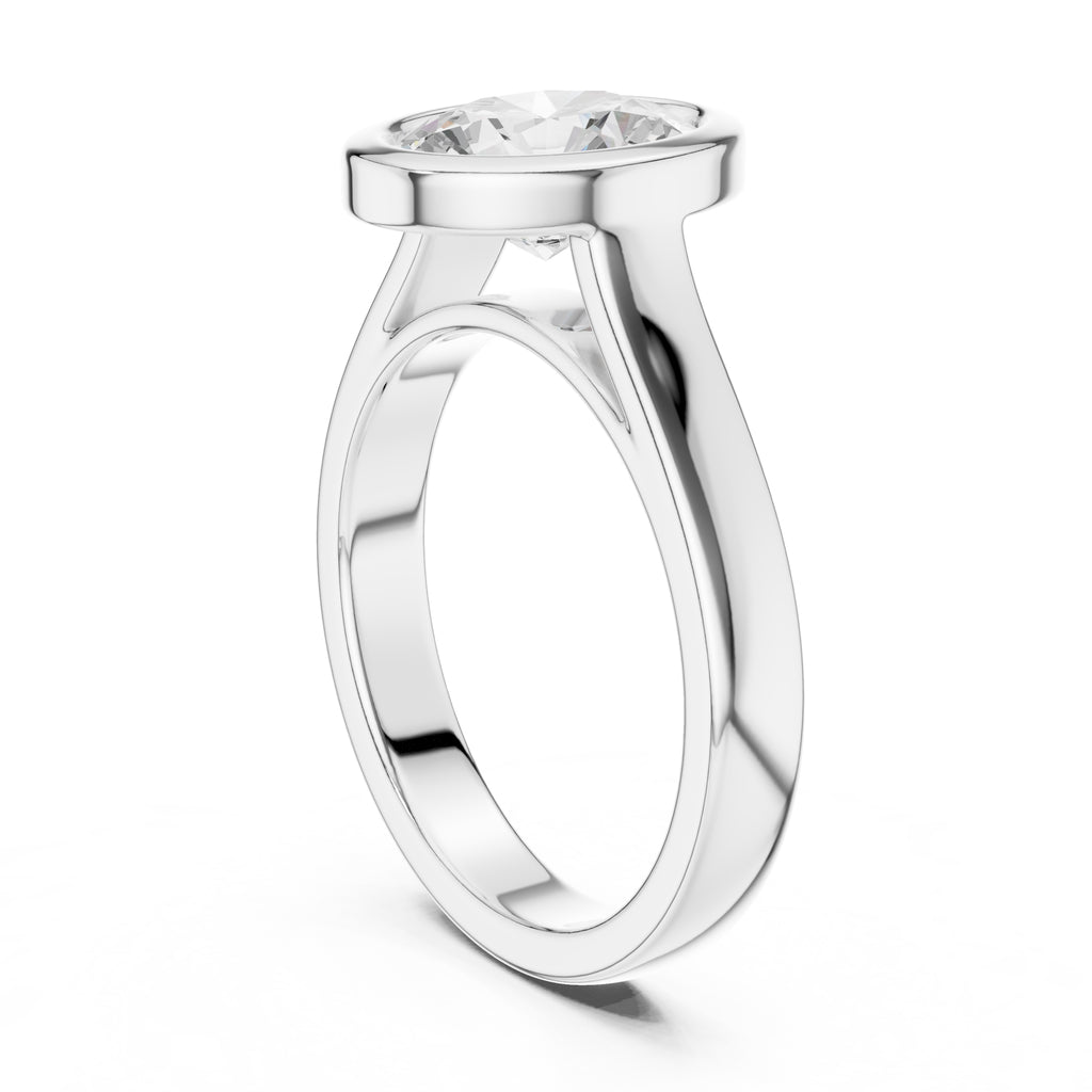 2.00 ct Seamless Encase Ring 2ct White Gold Oval