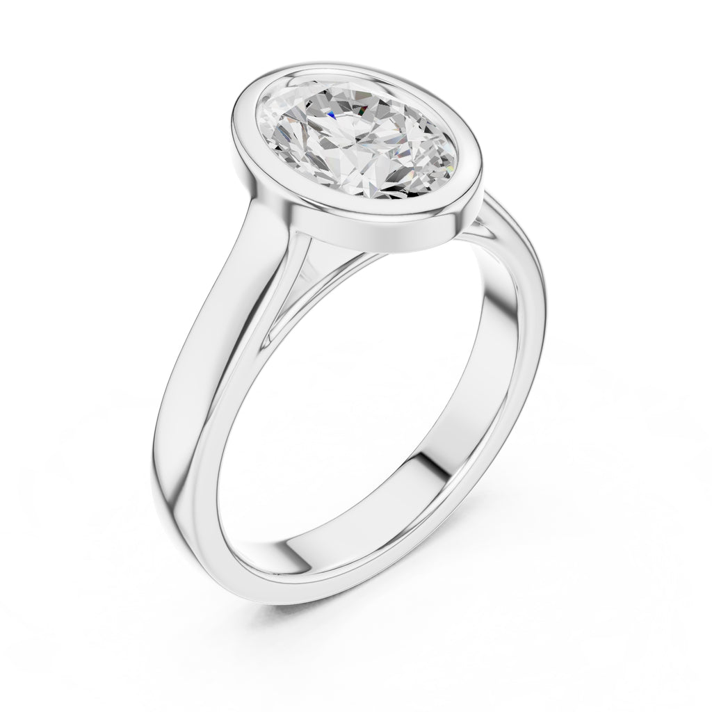 2.00 ct Seamless Encase Ring 2ct White Gold Oval