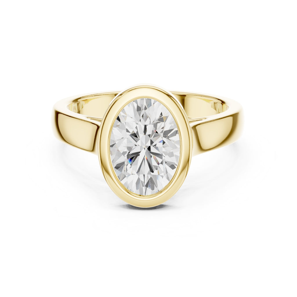 2.00 ct Seamless Encase Ring 2ct Yellow Gold Oval