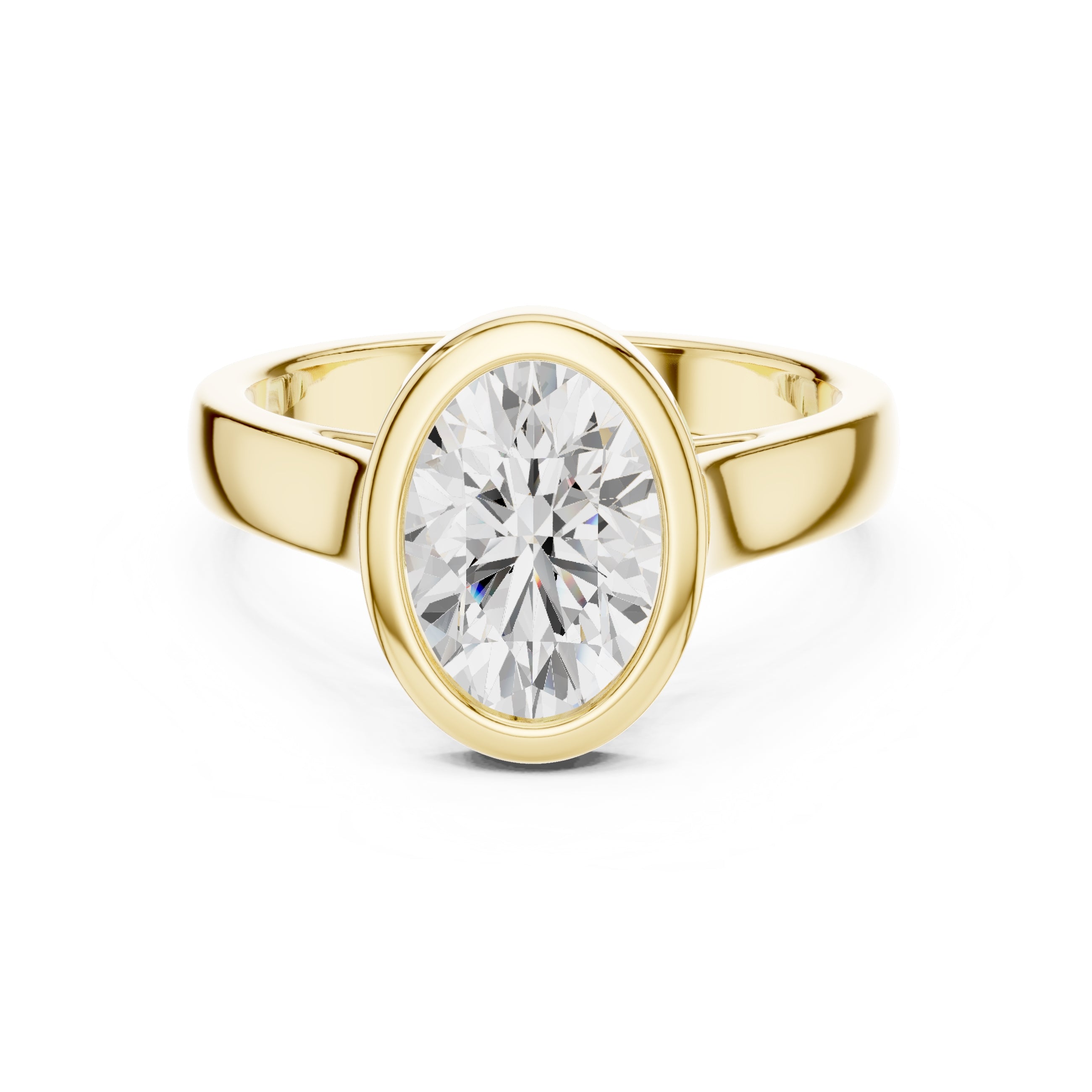 2.00 ct Seamless Encase Ring 2ct Yellow Gold Oval
