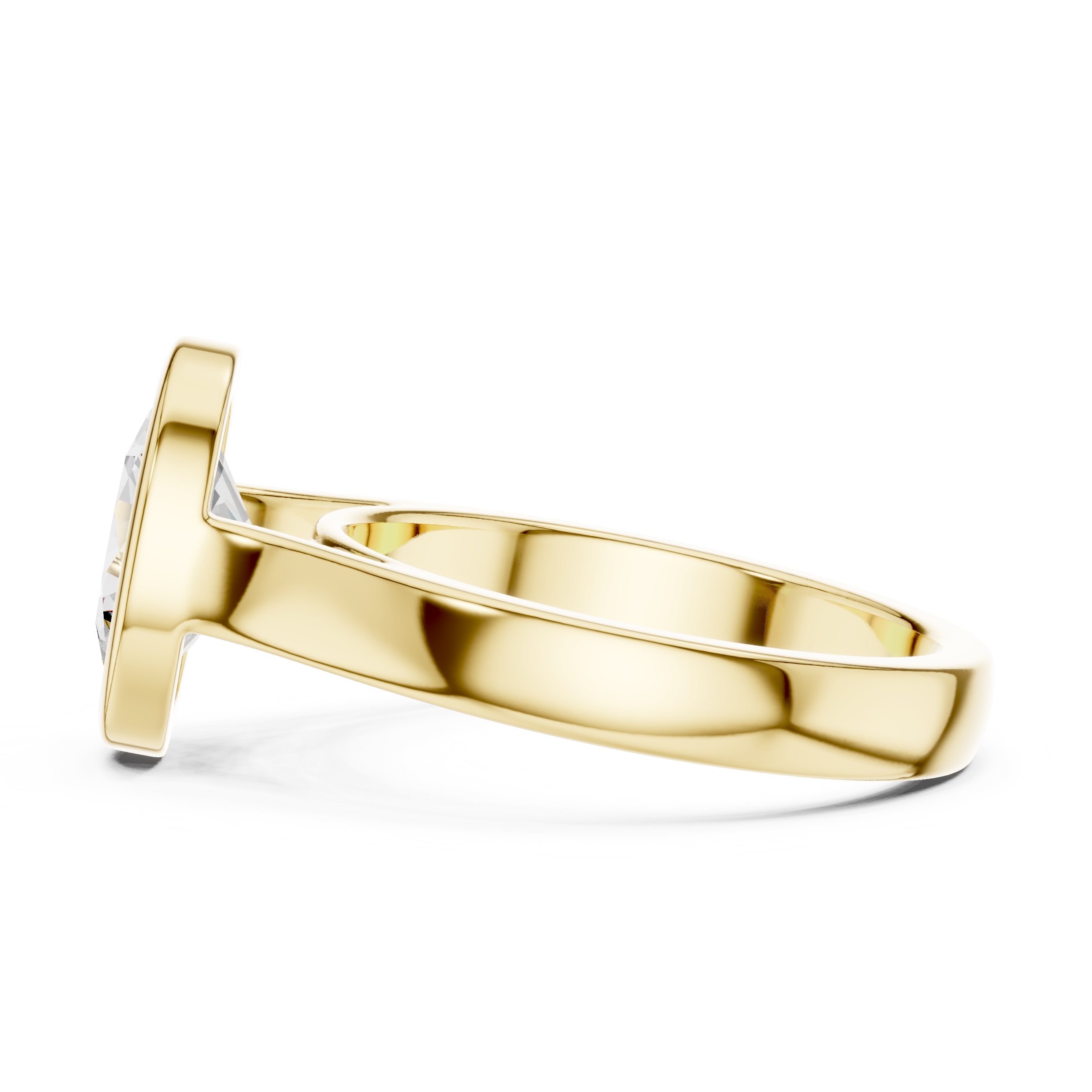 2.00 ct Seamless Encase Ring 2ct Yellow Gold Oval