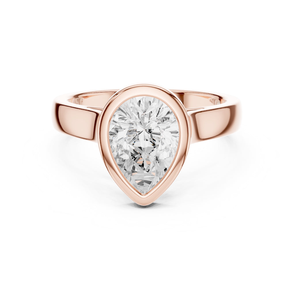 2.00 ct Seamless Encase Ring 2ct Rose Gold Pear