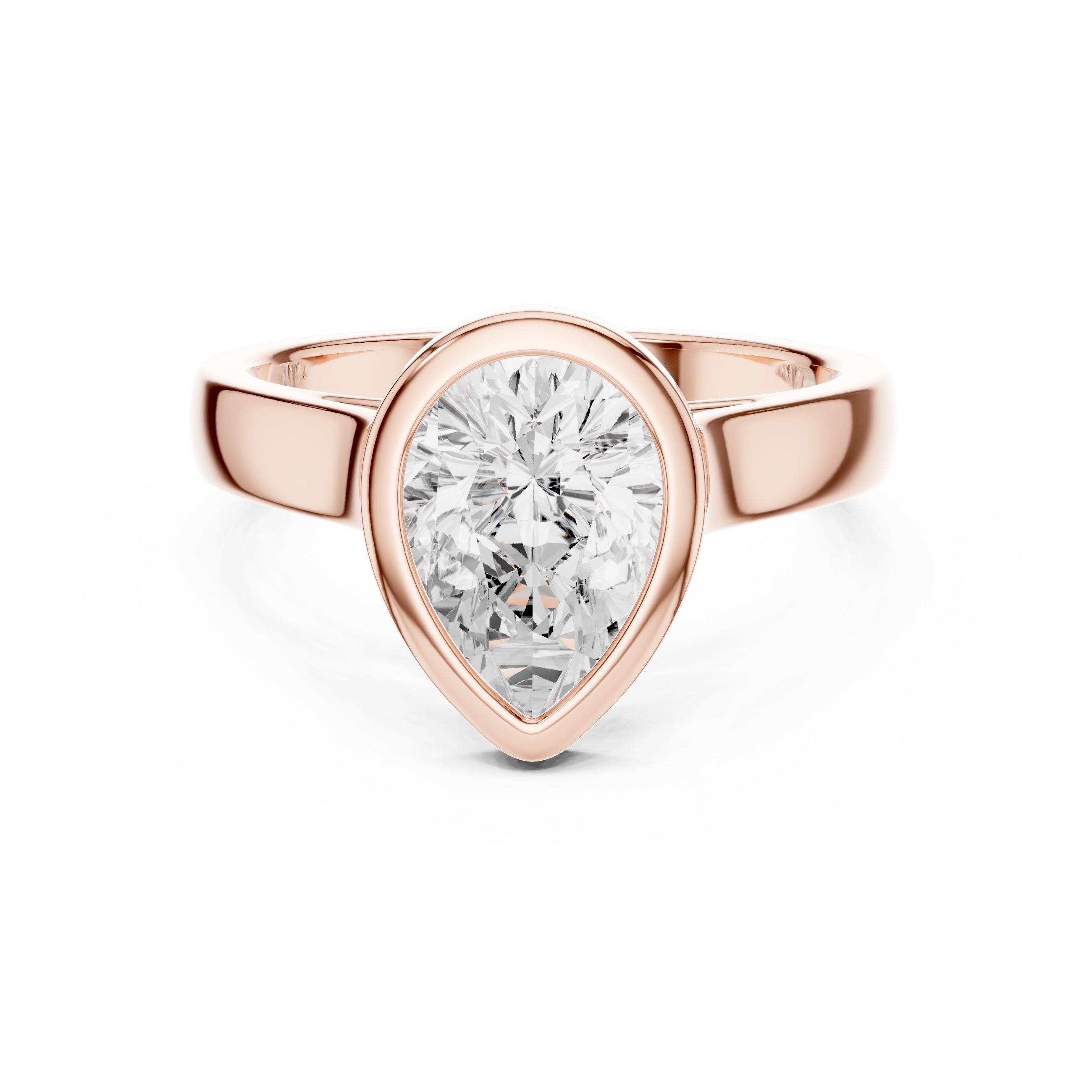 2.00 ct Seamless Encase Ring 2ct Rose Gold Pear