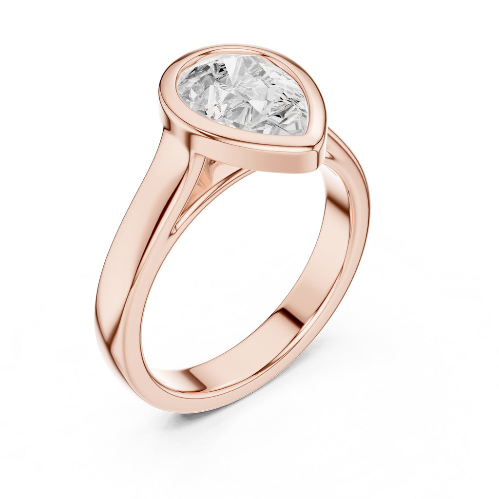 2.00 ct Seamless Encase Ring 2ct Rose Gold Pear