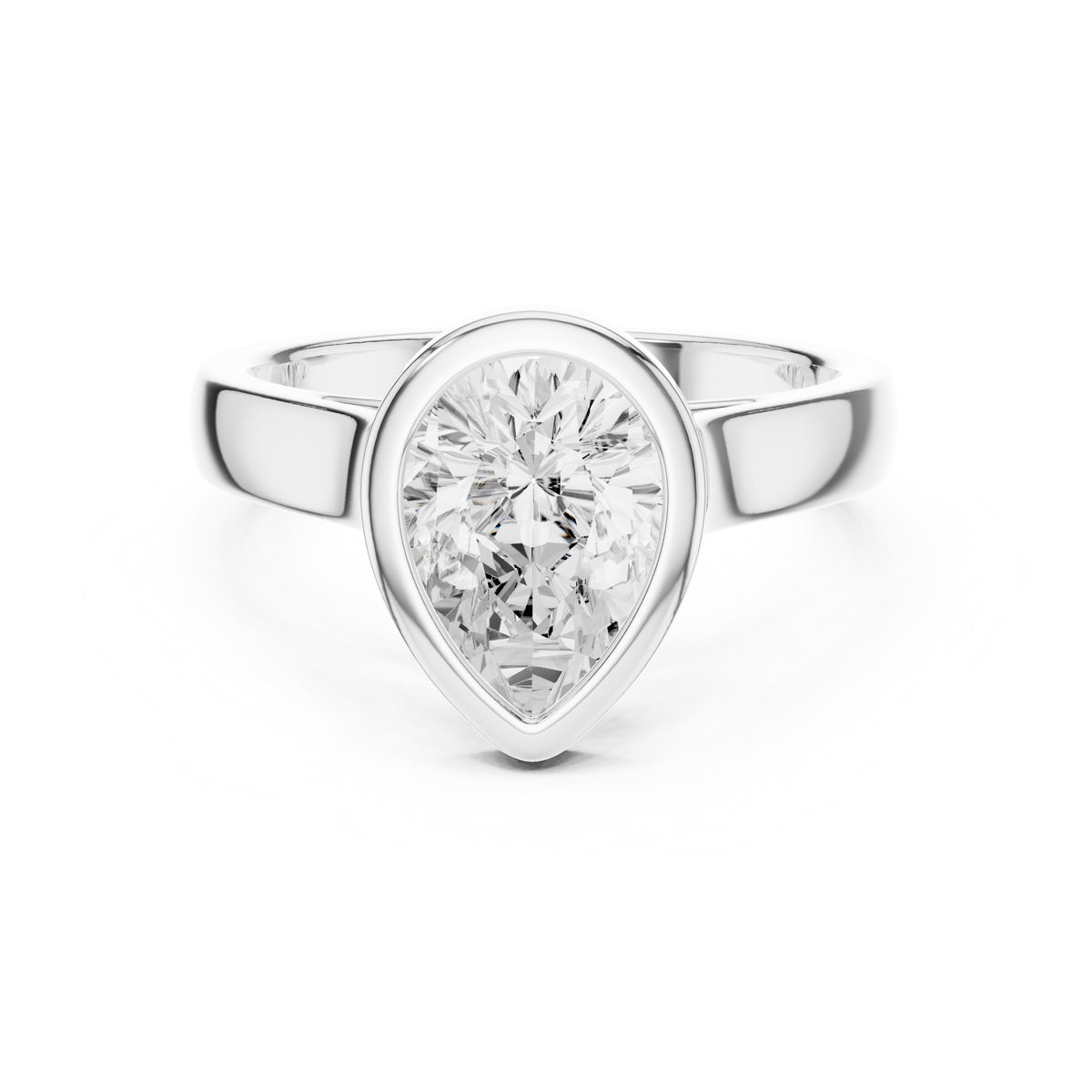 2.00 ct Seamless Encase Ring 2ct White Gold Pear