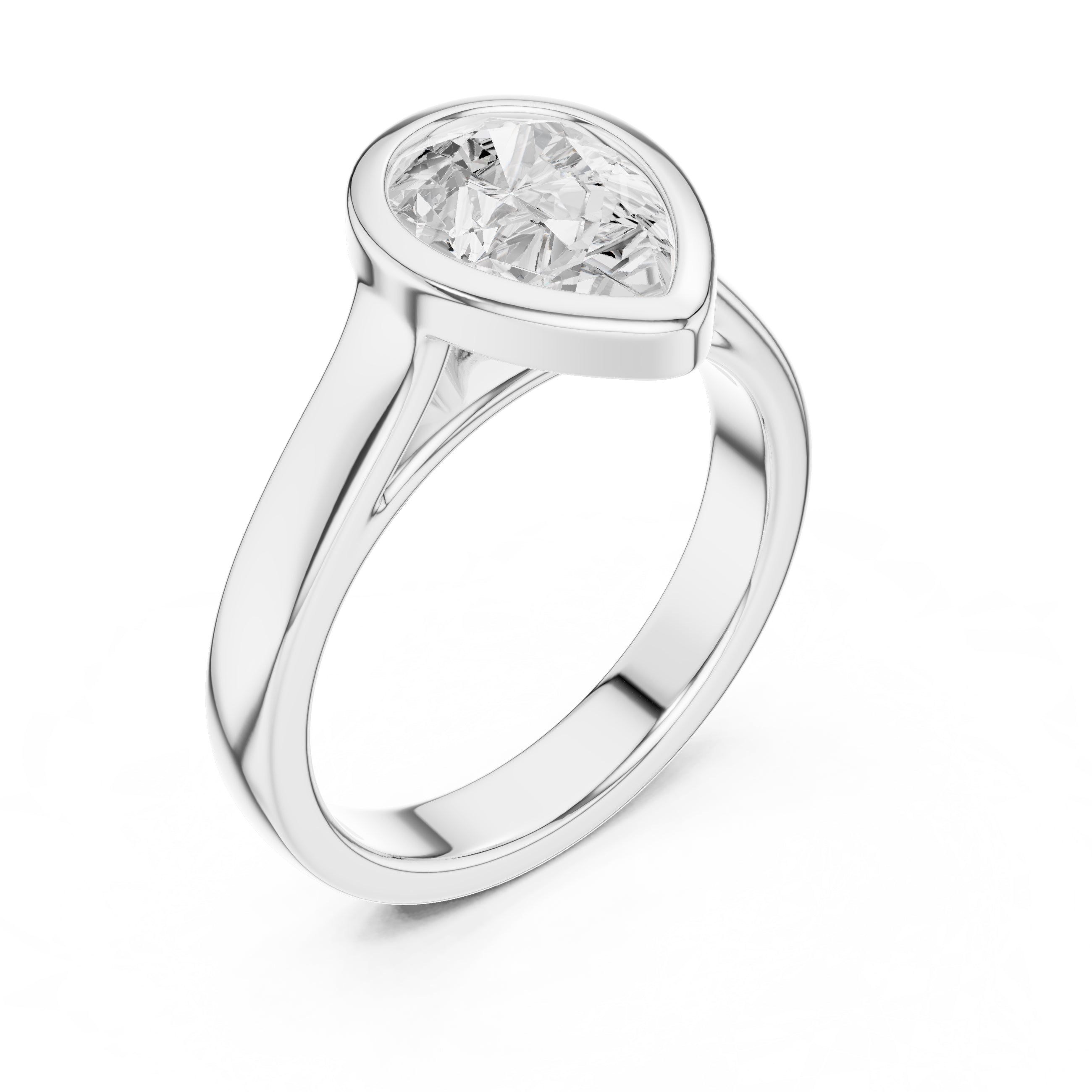 2.00 ct Seamless Encase Ring 2ct White Gold Pear