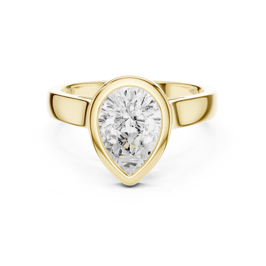 2.00 ct Seamless Encase Ring 2ct Yellow Gold Pear