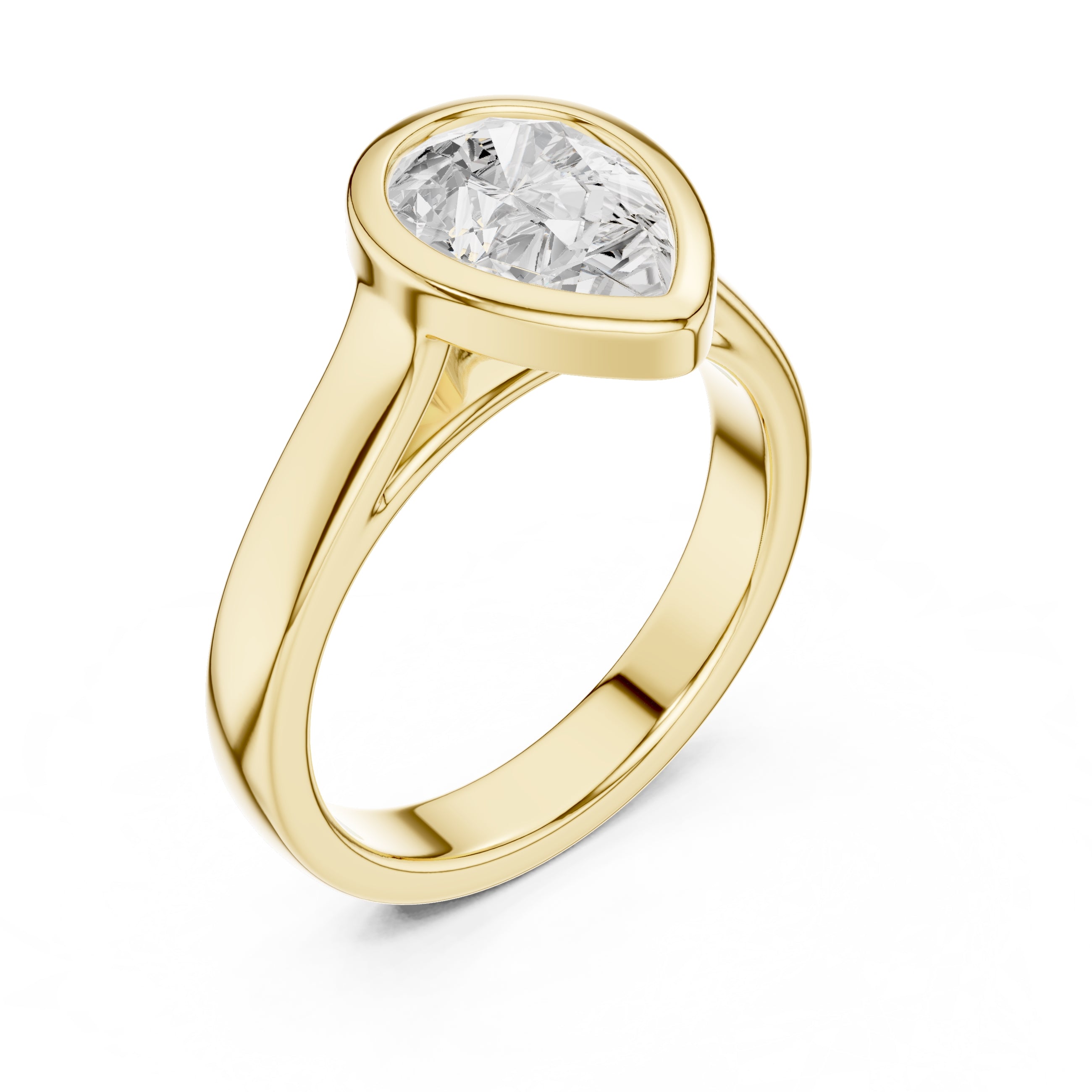 2.00 ct Seamless Encase Ring 2ct Yellow Gold Pear