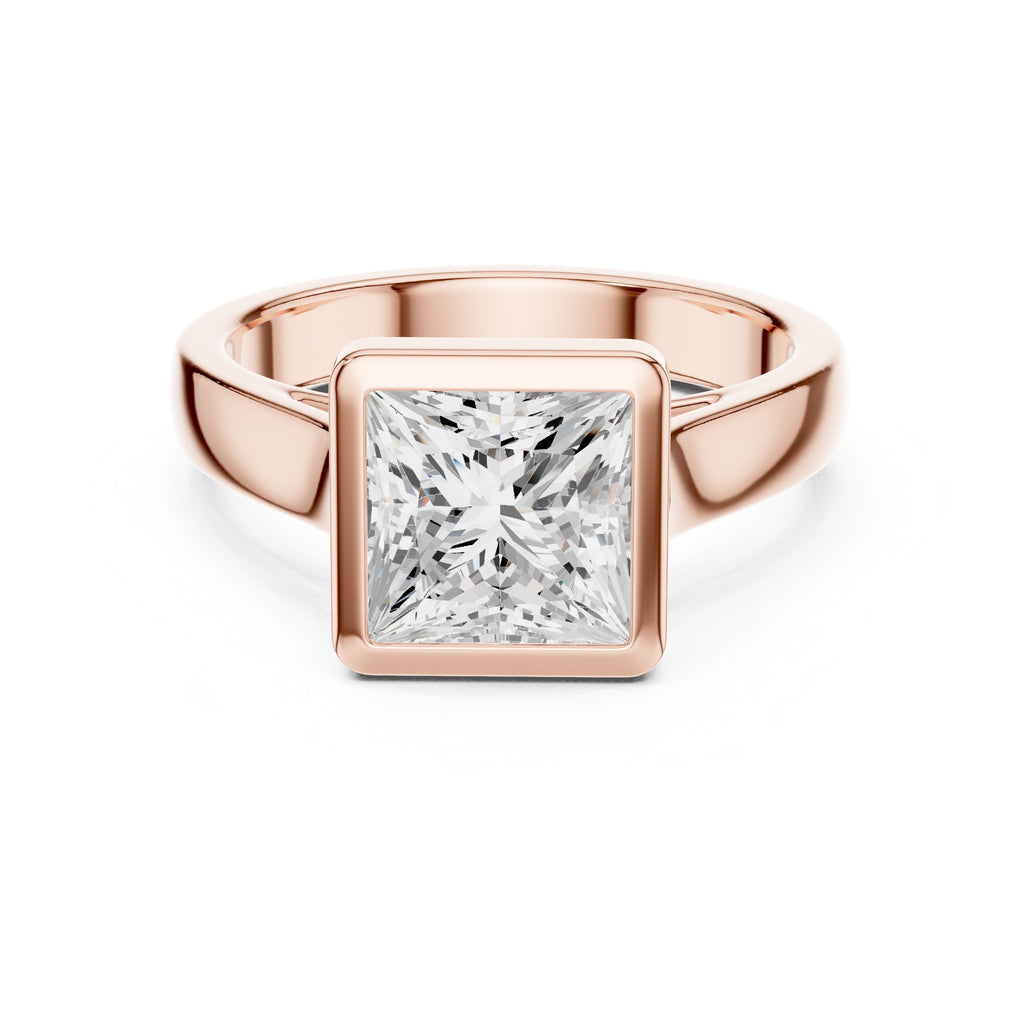 2.00 ct Seamless Encase Ring 2ct Rose Gold Princess