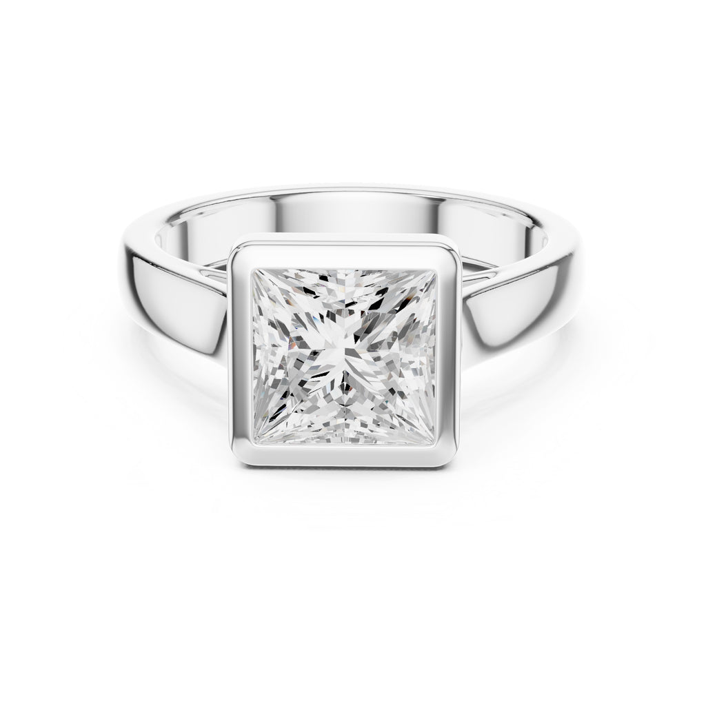 2.00 ct Seamless Encase Ring 2ct White Gold Princess