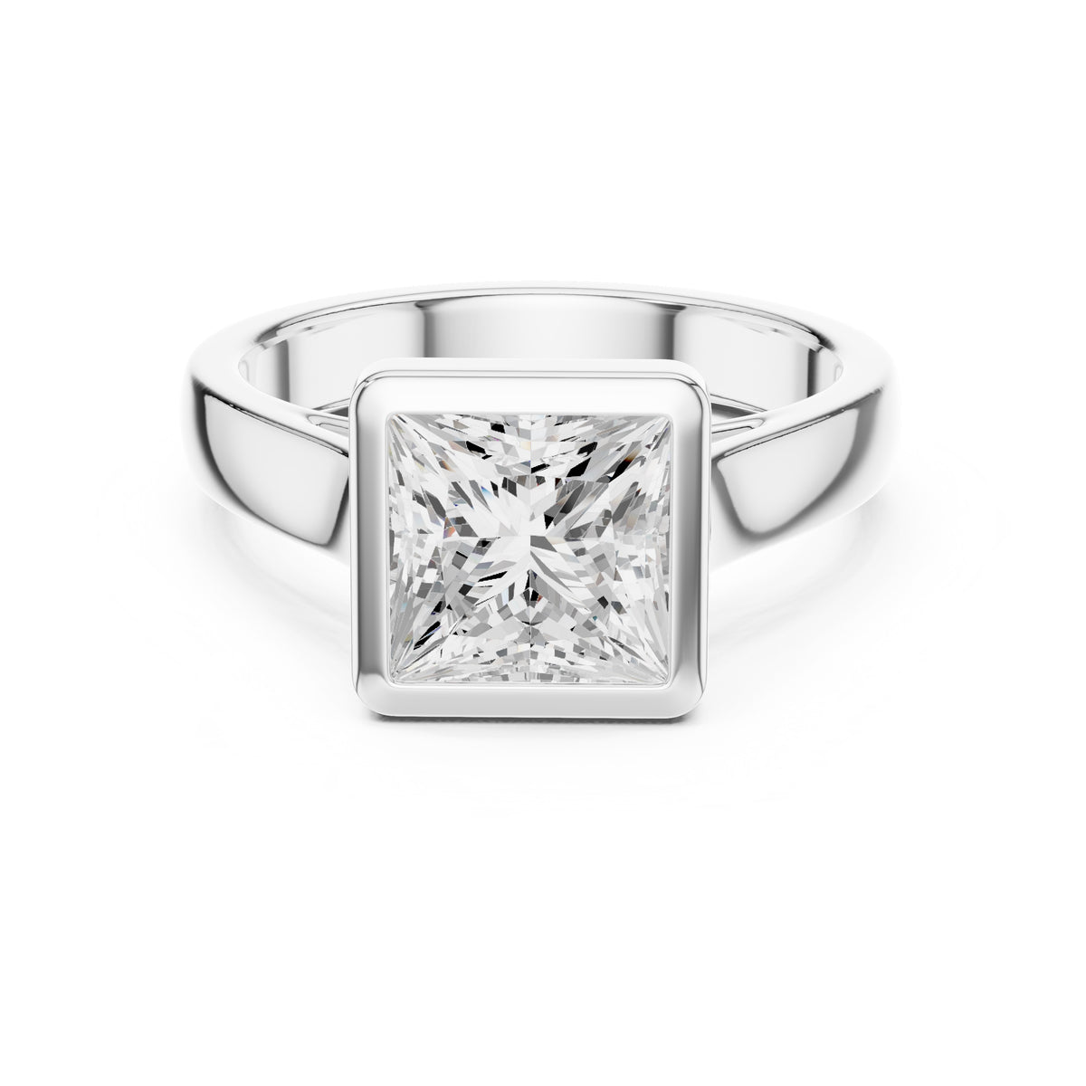 2.00 ct Seamless Encase Ring 2ct White Gold Princess