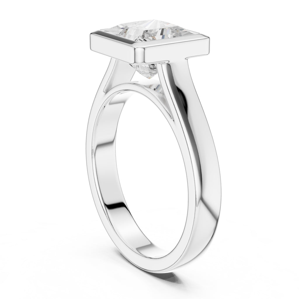 2.00 ct Seamless Encase Ring 2ct White Gold Princess
