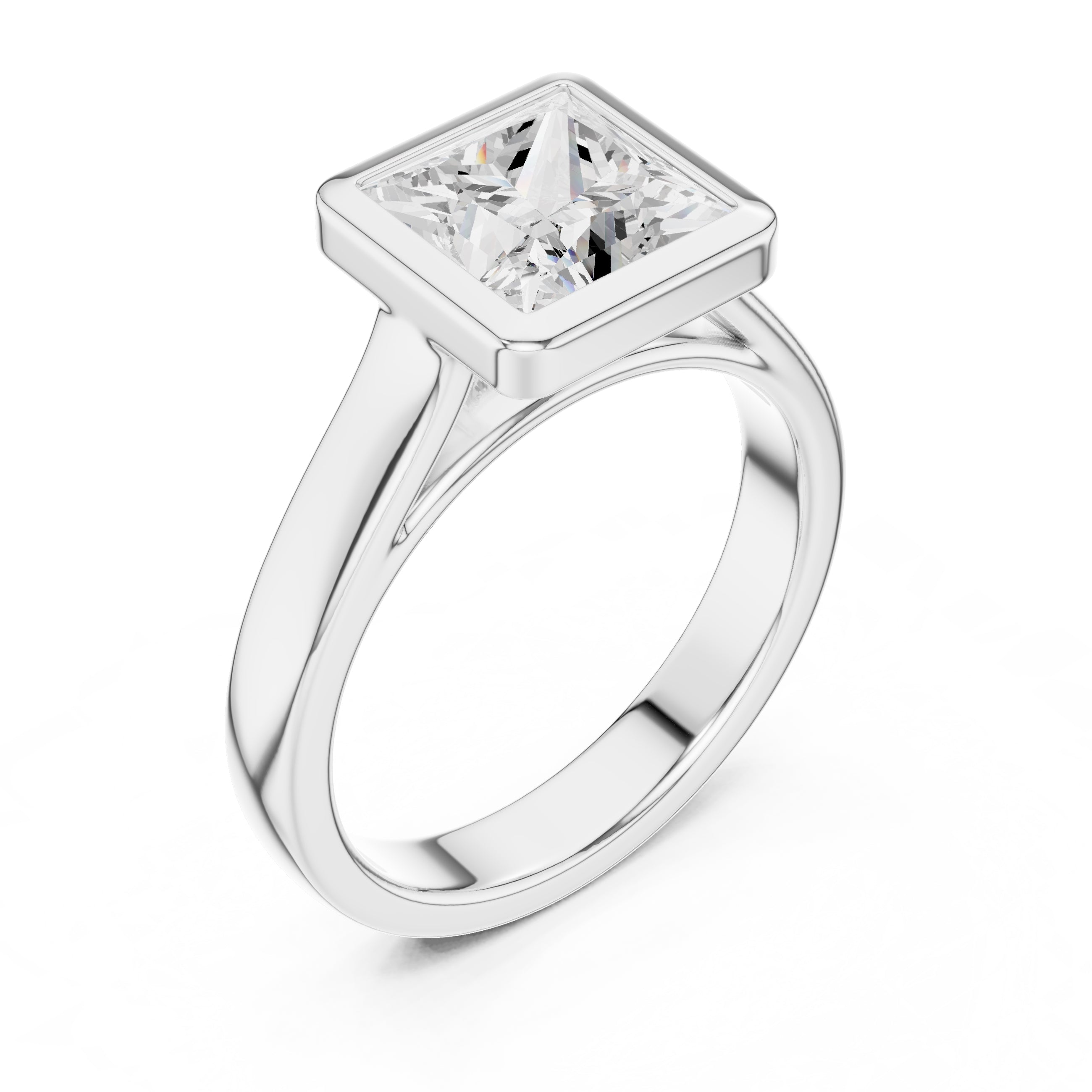 2.00 ct Seamless Encase Ring 2ct White Gold Princess