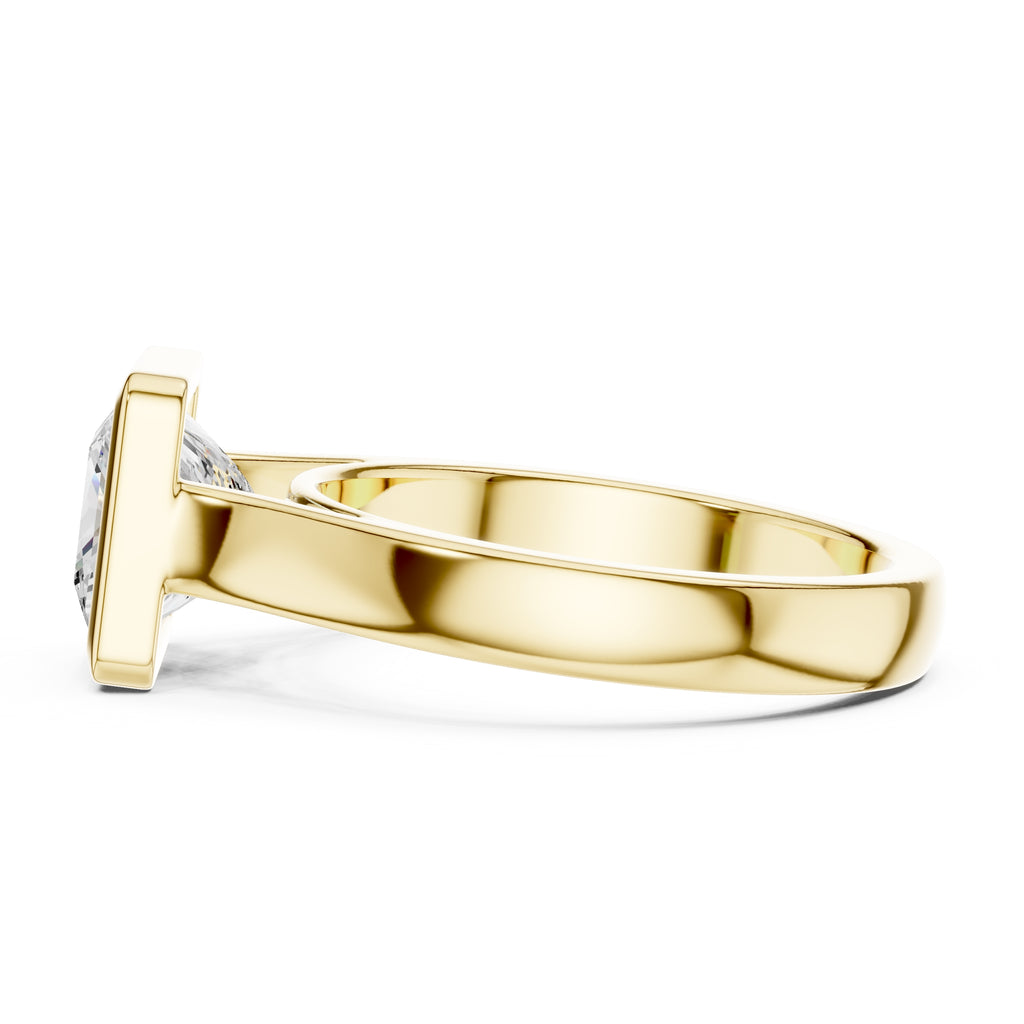 2.00 ct Seamless Encase Ring 2ct Yellow Gold Princess