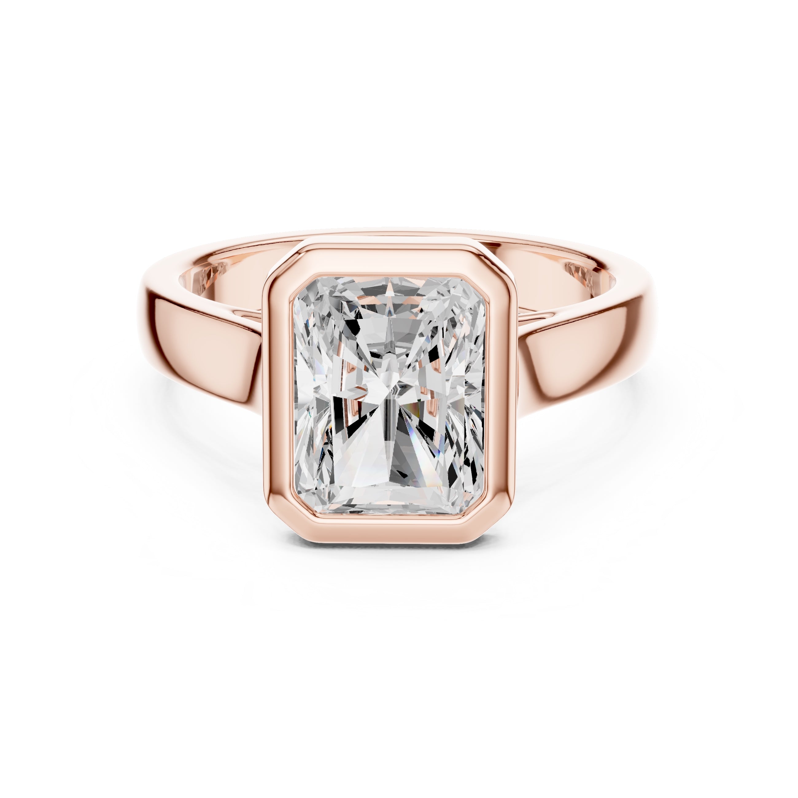 2.00 ct Seamless Encase Ring 2ct Rose Gold Radiant