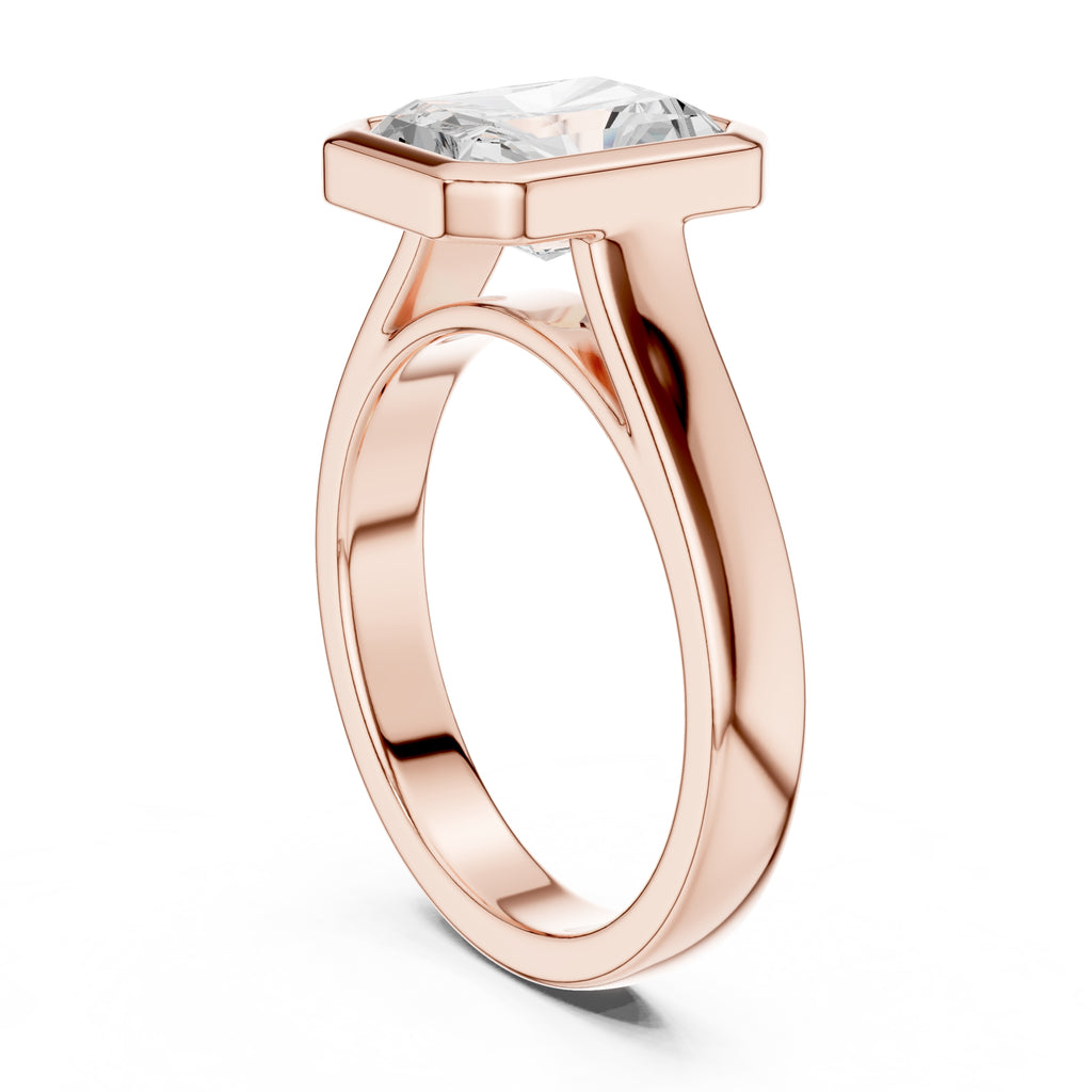 2.00 ct Seamless Encase Ring 2ct Rose Gold Radiant