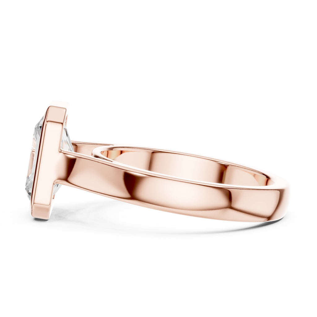 2.00 ct Seamless Encase Ring 2ct Rose Gold Radiant