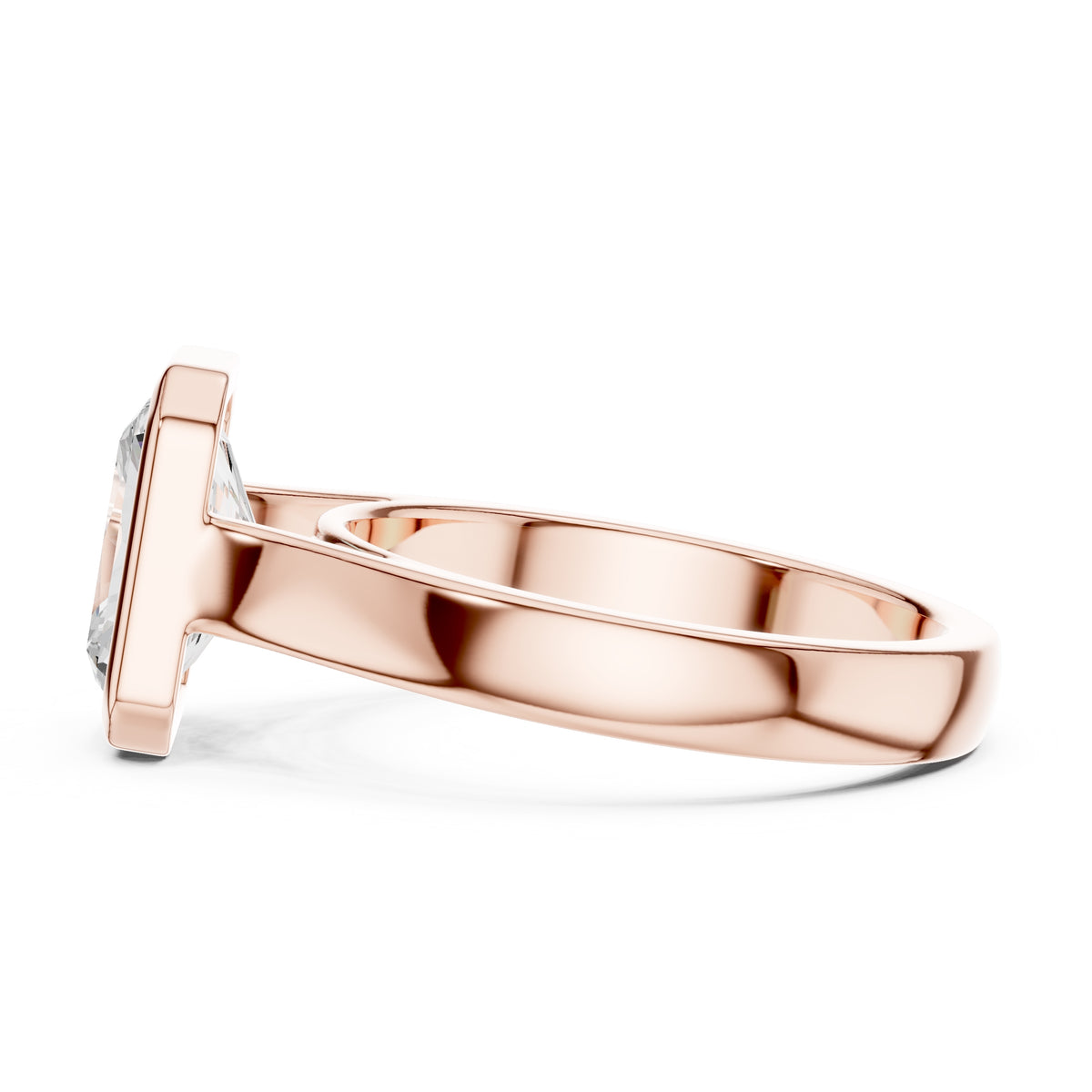 2.00 ct Seamless Encase Ring 2ct Rose Gold Radiant