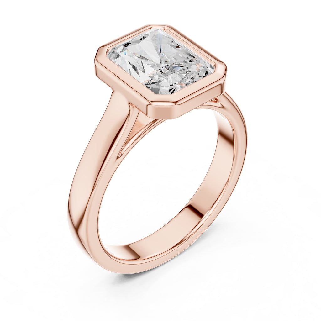 2.00 ct Seamless Encase Ring 2ct Rose Gold Radiant