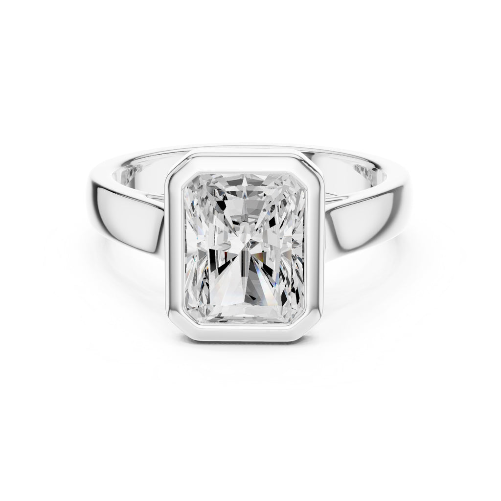 2.00 ct Seamless Encase Ring 2ct White Gold Radiant