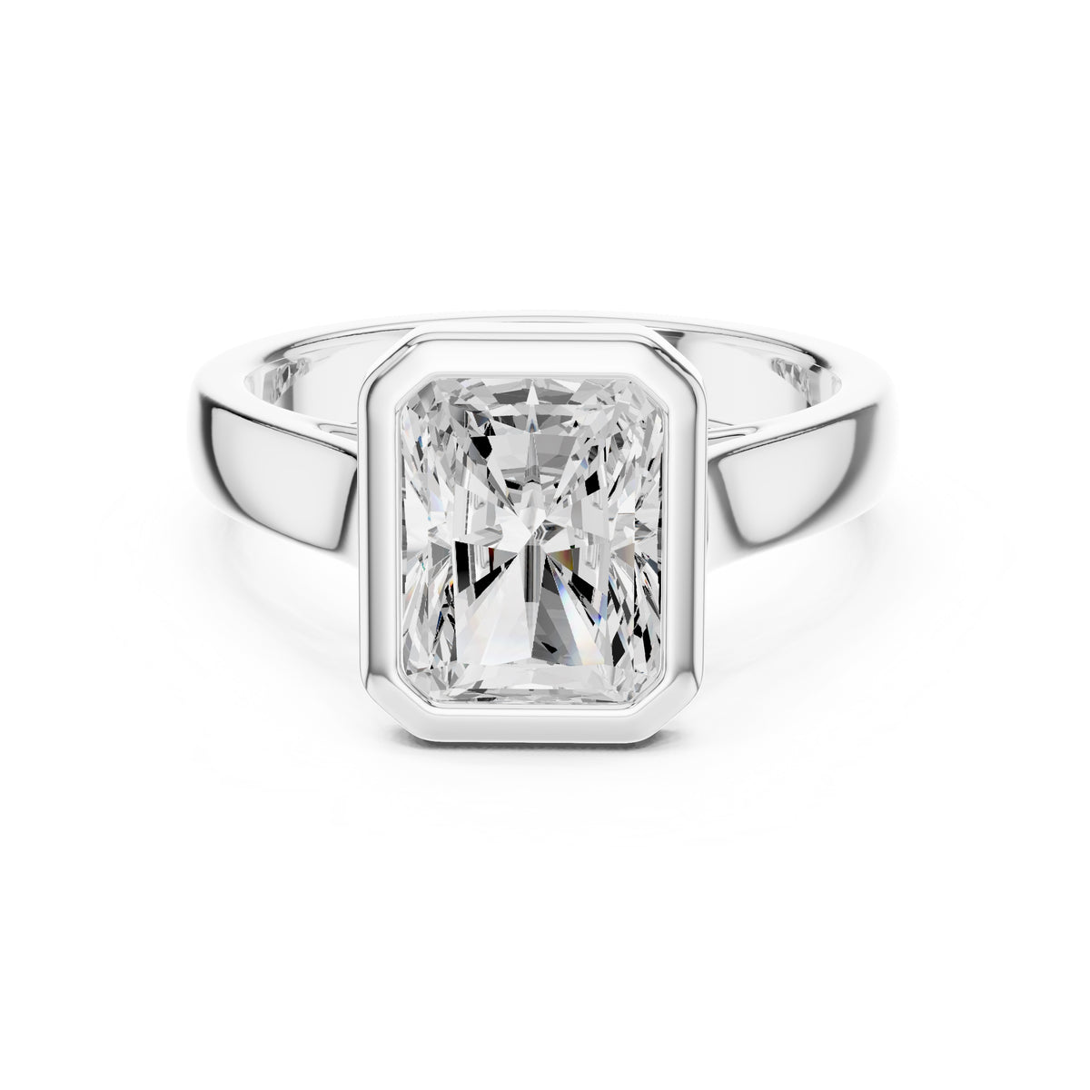 2.00 ct Seamless Encase Ring 2ct White Gold Radiant